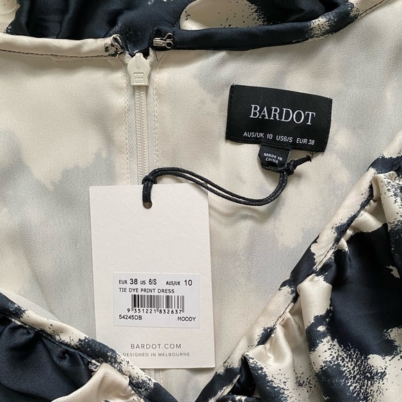 Bardot New Women’s Size 6 Small Tie Dye Print Ruffle Mini Dress with Belt NWT - Picture 4 of 10